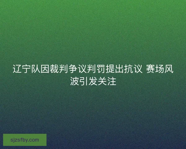 辽宁队因裁判争议判罚提出抗议 赛场风波引发关注